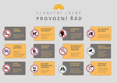 Pravidla pro návštěvu slunečních lázní Luhačovice